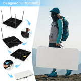 Folding Camping Table with All-Weather HDPE Tabletop and Rustproof Steel Frame-White