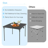 Folding Camping Table with All-Weather HDPE Tabletop and Rustproof Steel Frame-Gray