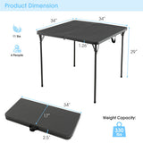 Folding Camping Table with All-Weather HDPE Tabletop and Rustproof Steel Frame-Gray