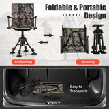 Folding Swivel Patio Chair with 4 Adjustable Leg-Camouflage