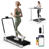 3-in-1 3HP Folding Treadmill with Smart Apps Remote Control and Speakers-Silver