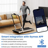 3-in-1 3HP Folding Treadmill with Smart Apps Remote Control and Speakers-Silver