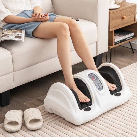 Therapeutic Shiatsu Foot Massager with High Intensity Rollers-White
