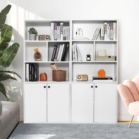 5-Tier Freestanding Bookcase with Open Cubes and Adjustable Shelf-White