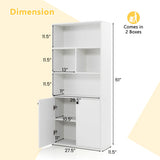 5-Tier Freestanding Bookcase with Open Cubes and Adjustable Shelf-White