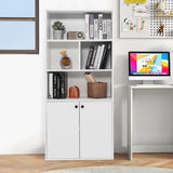 5-Tier Freestanding Bookcase with Open Cubes and Adjustable Shelf-White