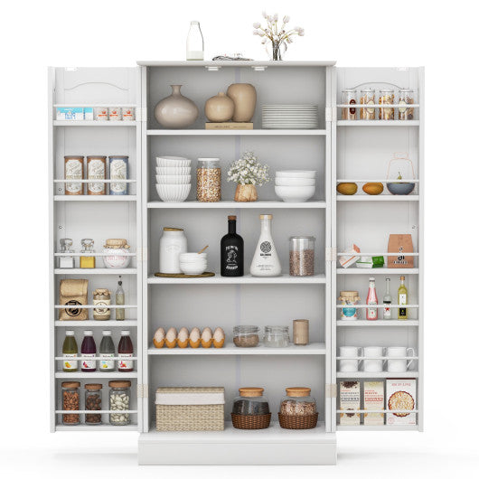 Freestanding Buffet Cupboards Sideboard with 2 Doors and Anti-Tipping Devices-White