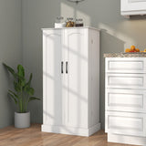 Freestanding Buffet Cupboards Sideboard with 2 Doors and Anti-Tipping Devices-White
