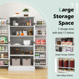 Freestanding Buffet Cupboards Sideboard with 2 Doors and Anti-Tipping Devices-White