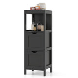 Freestanding Storage Cabinet with 2 Removable Drawers for Bathroom-Black