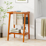 Freestanding Towel Rack with Storage Shelf for Bathroom