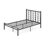 Full Size Platform Bed with Headboard and Metal Frame-Full Size