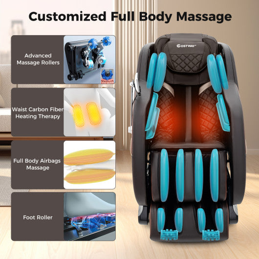 Full Body Massage Chair with Airbags and Heater-Brown