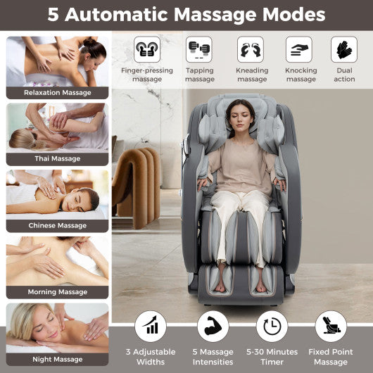 Full Body Massage Chair with Airbags and Heater-Gray