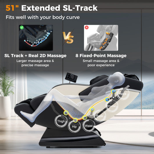 Full Body Massage Chair with Airbags and Heater-White