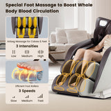 Provox 27-Comfort Full Body Massage Chair with SL Track Airbags Heating-Brown