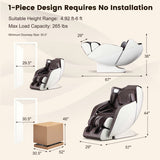 Provox 27-Comfort Full Body Massage Chair with SL Track Airbags Heating-Brown
