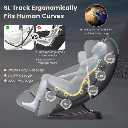 Provox 27-Comfort Full Body Massage Chair with SL Track Airbags Heating-Gray