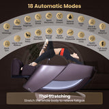 Full Body Zero Gravity Massage Recliner with Airbags and Foot Rollers-Brown