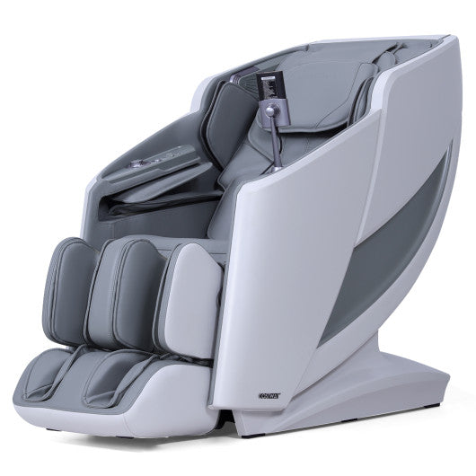 Full Body Zero Gravity Massage Recliner with Airbags and Foot Rollers-Gray