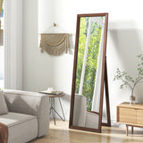 Full Length Mirror with Stand and Solid Wood Frame-18 x 14 x 61 inches