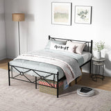 Full/Queen Size Metal Platform Bed Frame with Headboard and Footboard-Full Size