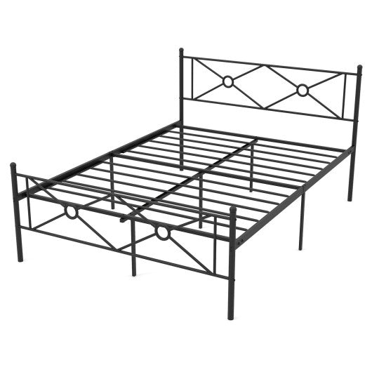 Full/Queen Size Metal Platform Bed Frame with Headboard and Footboard-Full Size