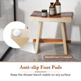 Fully Assembled Shower Stool with Epoxy Finish and Curved Seat