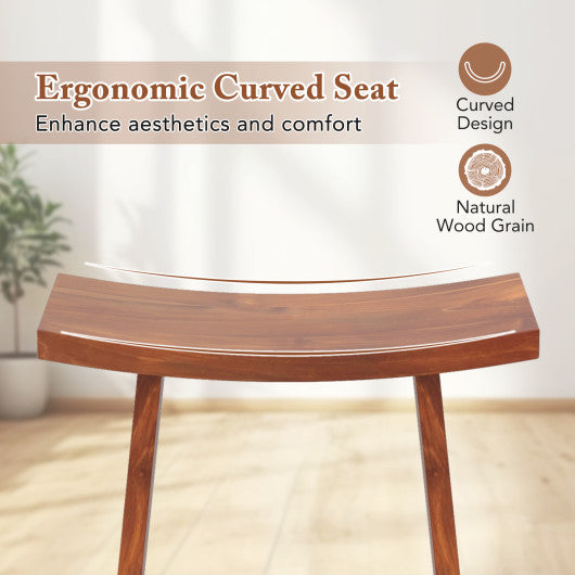 20 Inch Fully Assembled Shower Stool with Curved Seat for Inside Shower