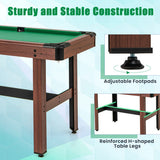 48 Inch  Pool Wooden Game Table with Full Set of Ballsfor Kids and Adults-Green