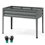 Galvanized Raised Garden Bed Elevated Planter Box with Legs and Drainage Hole-Gray