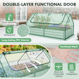 6 x 3 x 3 Feet Galvanized Raised Garden Bed with Greenhouse-Green