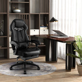 Gaming Chair Racing Style Swivel Chair with Footrest and Adjustable Lumbar Pillow-Black