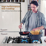 30/36 Inch Gas Cooktop with 4/6 Powerful Burners and ABS Knobs-36 inches