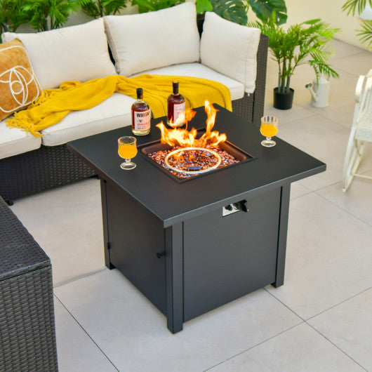 50 000 BTU 32 Inch Square Propane Gas Fire Pit Table