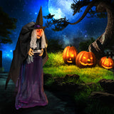 Giant Halloween Witch Decoration with LED Lights Widened Base Sound