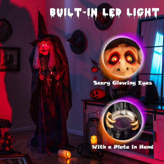 Giant Halloween Witch Decoration with LED Lights Widened Base Sound