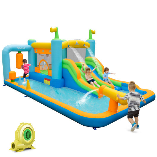 Inflatable Water Slide for Kids Aged 3-10 Years with 735W Blower