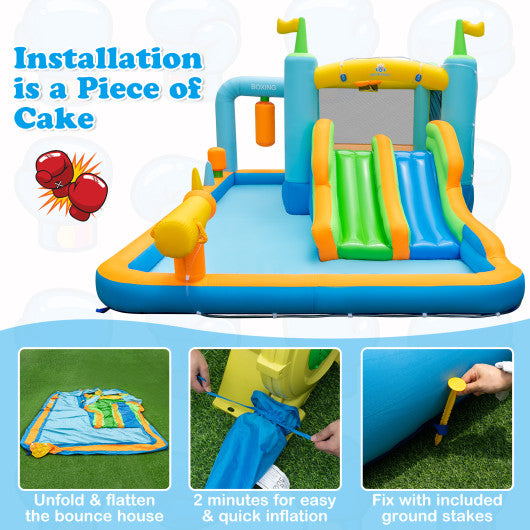 Giant Inflatable Water Slide for Kids Aged 3-10 Years (with 680W Blower)