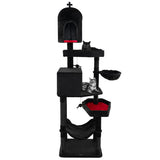 Gothic Cat Tree with 2 Cat Condos and Coffin Bed for Indoor Cats-Black