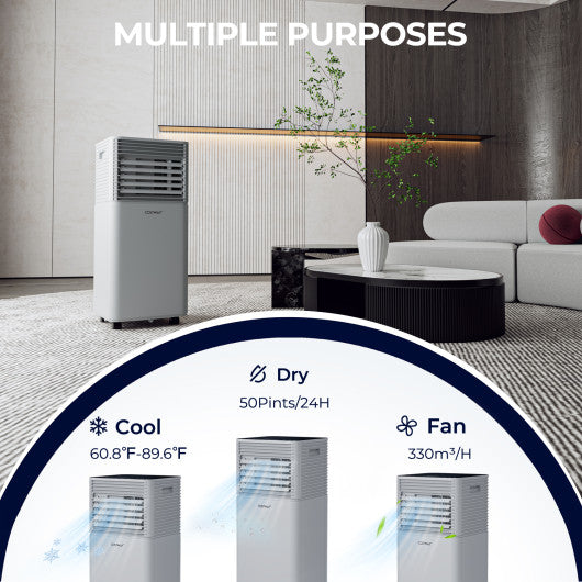 10000 BTU Air Cooler with Fan and Dehumidifier Mode-Gray