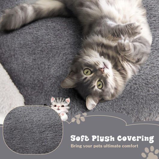 40 Inch Cat Tree Tower Multi-Level Activity Tree with 2-Tier Cat-Hole Condo-Gray