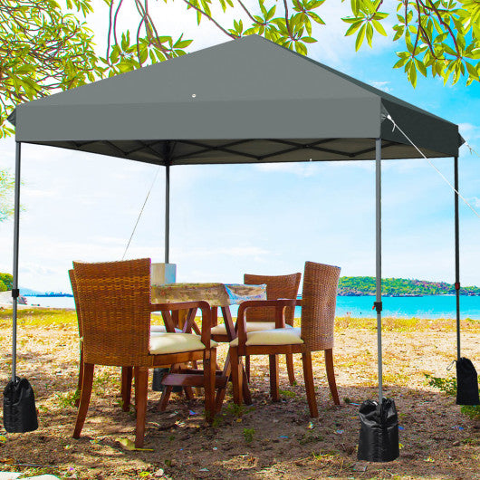 8’x8' Outdoor Pop up Canopy Tent  w/Roller Bag-Gray