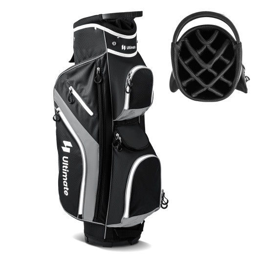 Golf Cart Bag with 14 Way Top Dividers-Gray