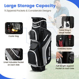 Golf Cart Bag with 14 Way Top Dividers-Gray