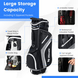 Lightweight Golf Stand Bag with 14 Way Top Dividers and 6 Pockets-Gray