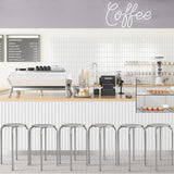 6-Pack Stackable Multifunctional Daisy Design Backless Round Metal Stool Set-Grey