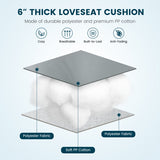 Indoor Outdoor Tufted Bench Cushion with Soft PP Cotton-Gray