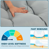 Indoor Outdoor Tufted Bench Cushion with Soft PP Cotton-Gray