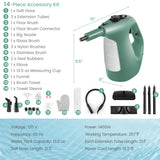1400W Handheld Steam Cleaner with 14-Piece Accessory Kit and Child Lock-Green